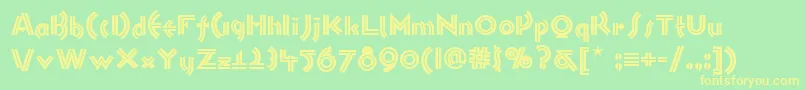 Monkeybusinessnf-fontti – keltaiset fontit vihreällä taustalla