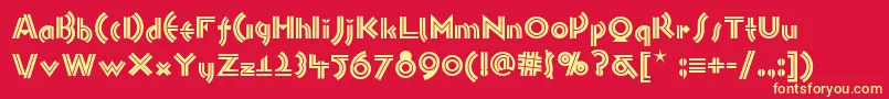 Monkeybusinessnf-fontti – keltaiset fontit punaisella taustalla