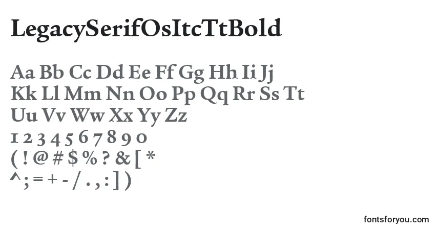 LegacySerifOsItcTtBold-fontti – aakkoset, numerot, erikoismerkit