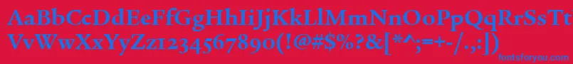 LegacySerifOsItcTtBold Font – Blue Fonts on Red Background