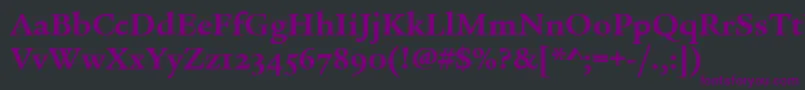 Шрифт LegacySerifOsItcTtBold – фиолетовые шрифты на чёрном фоне