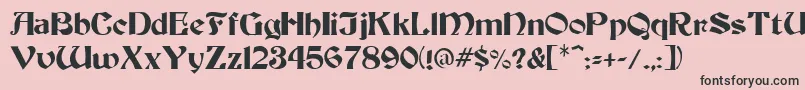 フォントBoaltyRegular – ピンクの背景に黒い文字