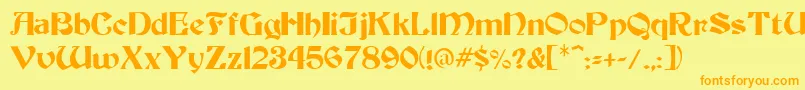 BoaltyRegular Font – Orange Fonts on Yellow Background