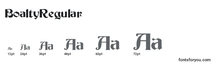 BoaltyRegular Font Sizes