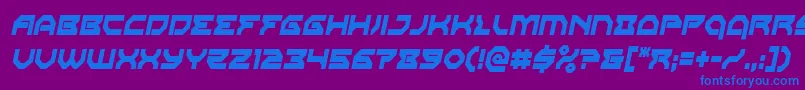 フォントXenodemoncondital – 紫色の背景に青い文字