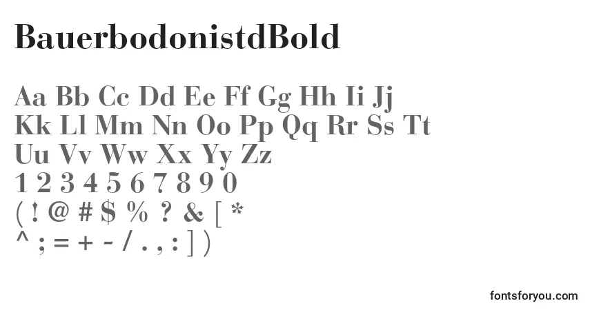 A fonte BauerbodonistdBold – alfabeto, números, caracteres especiais