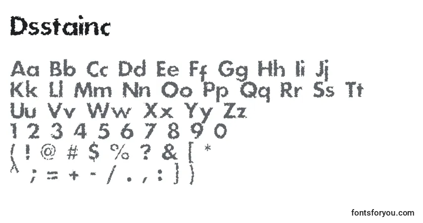 A fonte Dsstainc – alfabeto, números, caracteres especiais