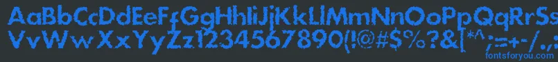 Dsstainc-Schriftart – Blaue Schriften auf schwarzem Hintergrund