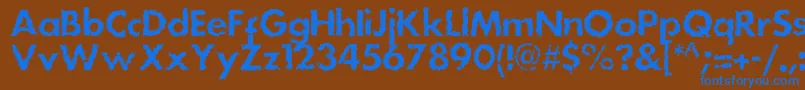 Dsstainc-Schriftart – Blaue Schriften auf braunem Hintergrund