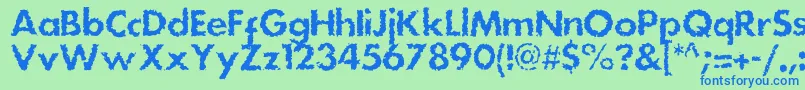 Шрифт Dsstainc – синие шрифты на зелёном фоне
