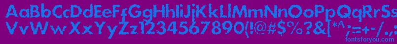 Fonte Dsstainc – fontes azuis em um fundo violeta