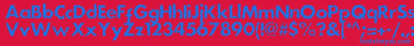 Dsstainc-Schriftart – Blaue Schriften auf rotem Hintergrund