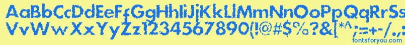 Шрифт Dsstainc – синие шрифты на жёлтом фоне