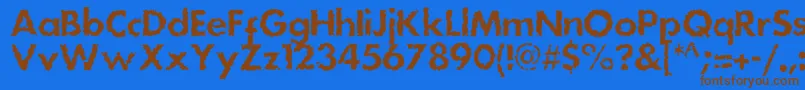 Dsstainc Font – Brown Fonts on Blue Background