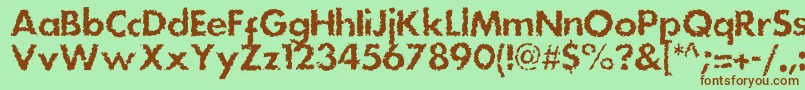 Dsstainc Font – Brown Fonts on Green Background