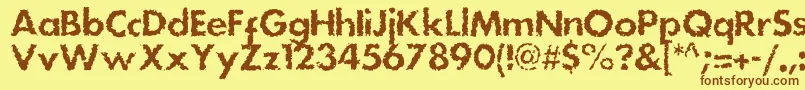 Dsstainc-Schriftart – Braune Schriften auf gelbem Hintergrund