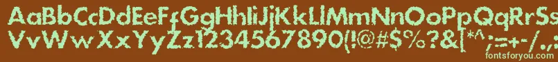 Dsstainc Font – Green Fonts on Brown Background