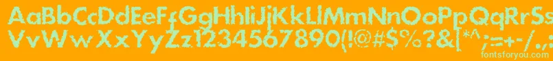 Dsstainc Font – Green Fonts on Orange Background