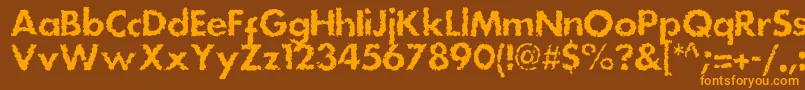 Dsstainc-Schriftart – Orangefarbene Schriften auf braunem Hintergrund