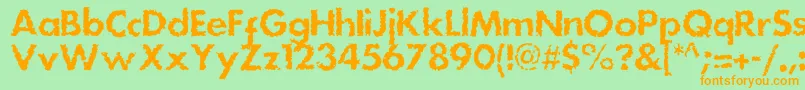 Dsstainc Font – Orange Fonts on Green Background