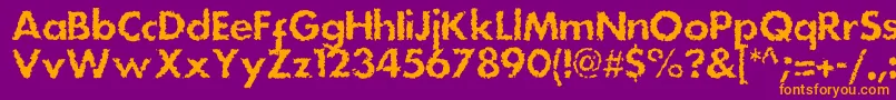 Dsstainc-Schriftart – Orangefarbene Schriften auf violettem Hintergrund