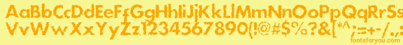 Dsstainc-Schriftart – Orangefarbene Schriften auf gelbem Hintergrund