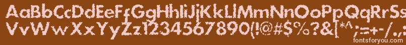 Dsstainc-fontti – vaaleanpunaiset fontit ruskealla taustalla