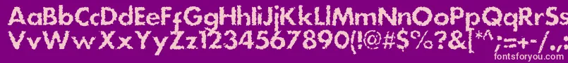 Dsstainc-Schriftart – Rosa Schriften auf violettem Hintergrund