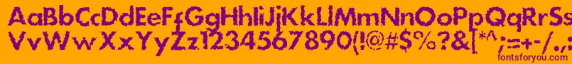 Dsstainc-Schriftart – Violette Schriften auf orangefarbenem Hintergrund