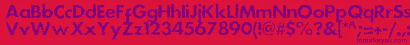 フォントDsstainc – 赤い背景に紫のフォント
