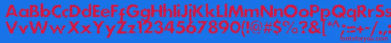 Dsstainc-Schriftart – Rote Schriften auf blauem Hintergrund