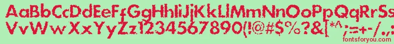 Dsstainc-fontti – punaiset fontit vihreällä taustalla