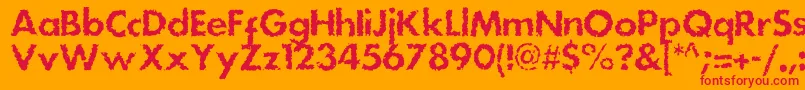 Dsstainc Font – Red Fonts on Orange Background