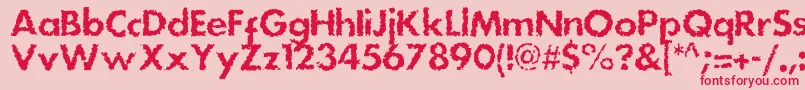 フォントDsstainc – ピンクの背景に赤い文字