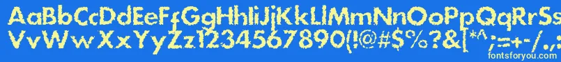 Dsstainc Font – Yellow Fonts on Blue Background