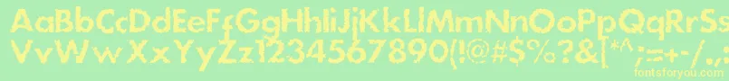 Dsstainc Font – Yellow Fonts on Green Background