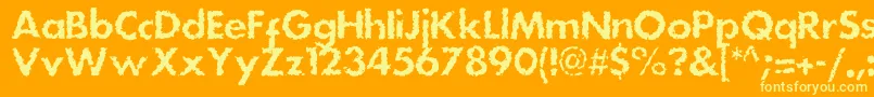Dsstainc-Schriftart – Gelbe Schriften auf orangefarbenem Hintergrund
