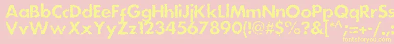 Шрифт Dsstainc – жёлтые шрифты на розовом фоне
