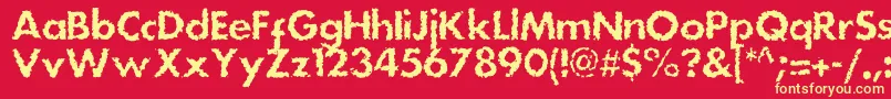 Dsstainc-Schriftart – Gelbe Schriften auf rotem Hintergrund
