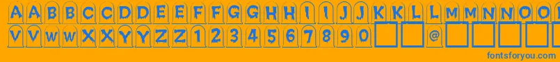 Creepygraves Font – Blue Fonts on Orange Background