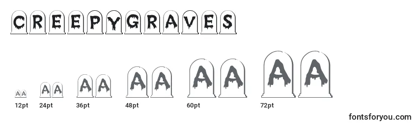 Размеры шрифта Creepygraves