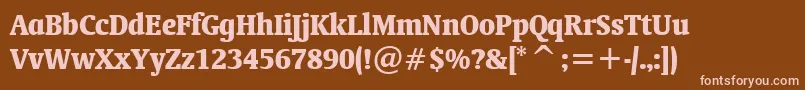 Police OrandaBoldCondensedBt – polices roses sur fond brun