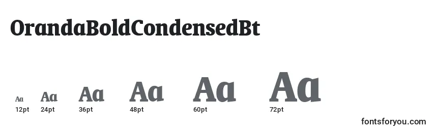 OrandaBoldCondensedBt Font Sizes