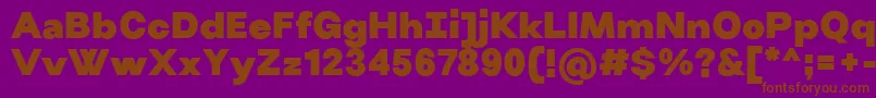 VillerayBlack Font – Brown Fonts on Purple Background