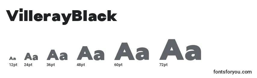 Размеры шрифта VillerayBlack