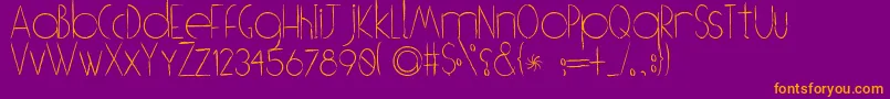 OBrushhh-Schriftart – Orangefarbene Schriften auf violettem Hintergrund