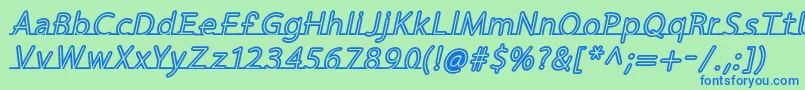 FortrackItalic Font – Blue Fonts on Green Background