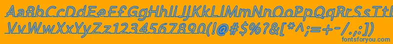 FortrackItalic Font – Blue Fonts on Orange Background