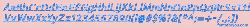 FortrackItalic Font – Blue Fonts on Pink Background