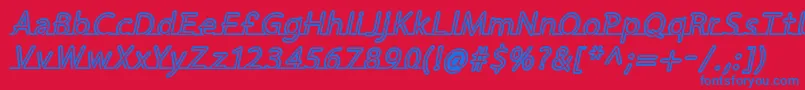 FortrackItalic Font – Blue Fonts on Red Background